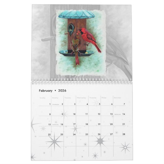 Calendrier 2 pages MediumCalendar, blanc (Feb 2026)