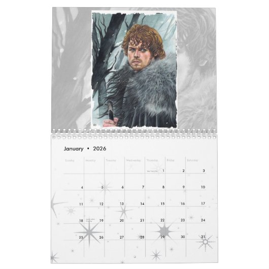 Calendrier 2 pages MediumCalendar, blanc (Jan 2026)