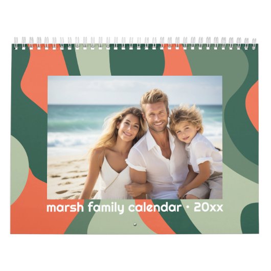 Calendrier 2 Photos Par Mois Art Abstrait Biologique Moderne (Protection)