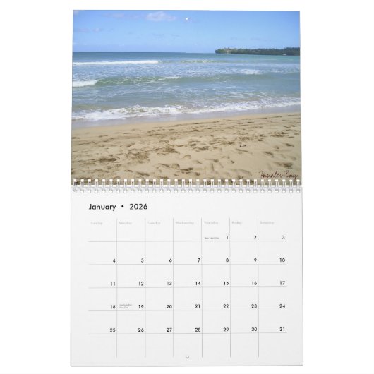 Calendrier 365 jours au paradis (Jan 2026)