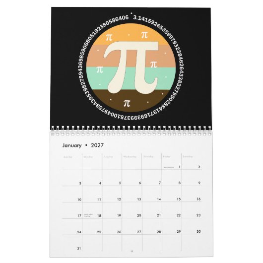 Calendrier 3.14 Conception de la Journée nationale Pi - Idée (Jan 2027)