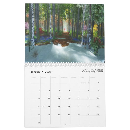 Calendrier 3 D de Silverwebforge 2021 (Jan 2027)