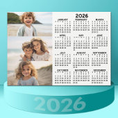Calendrier - 3 Photos - Magnet noir blanc de base