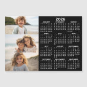Calendrier - 3 Photos - Magnet noir blanc de base (Devant)