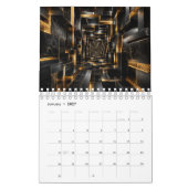 Calendrier 3D Luxe Noir & Or 2027 (Jan 2027)