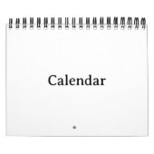 Calendrier | 5,5" x 7" Deux pages Petit Noir (Protection)