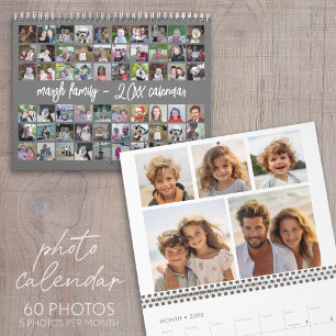 Calendrier 60 Photo - Modèle de famille moderne personnalisé