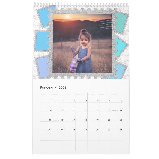 Calendrier 6 Six Photo Collage Cute Bébé Famille Amour Granny (Feb 2026)