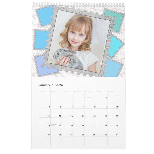 Calendrier 6 Six Photo Collage Cute Bébé Famille Amour Granny (Jan 2026)
