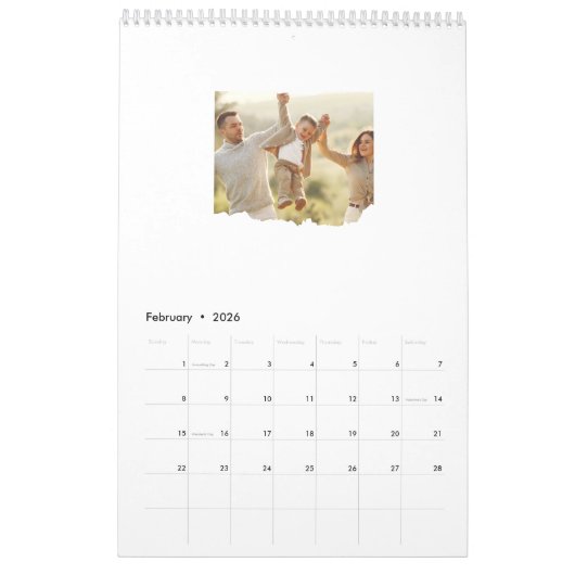 Calendrier 8 Huit Photo Moderne Élégant Collage Famille Amour (Feb 2026)