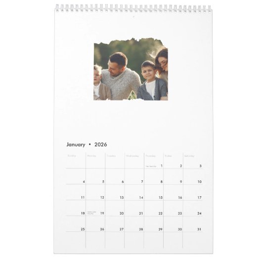 Calendrier 8 Huit Photo Moderne Élégant Collage Famille Amour (Jan 2026)