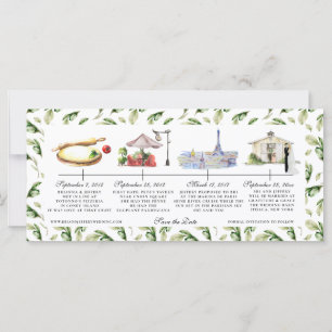 Calendrier à l'aquarelle pour mariage, carte de sa