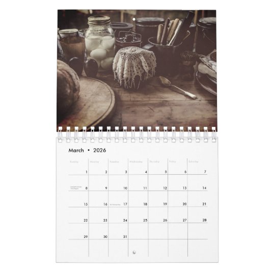 Calendrier A simple life calendar, rustic and simple calendar (Mar 2026)