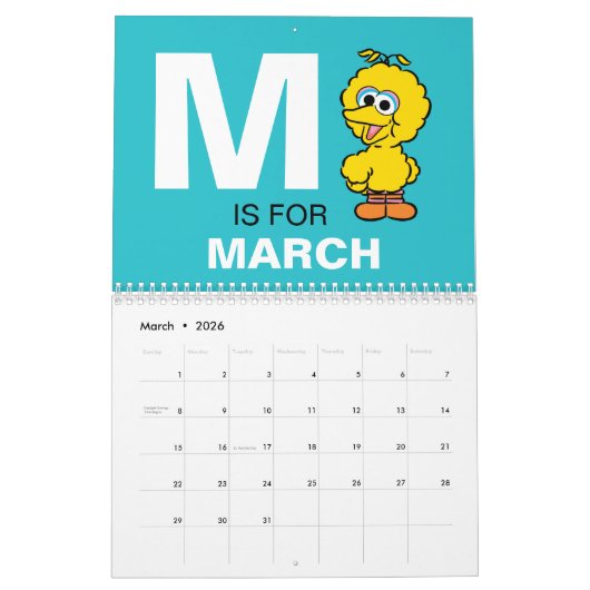 Calendrier Abby Cadabby Rue Séesame | Ajouter Votre Nom (Mar 2026)