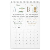 Calendrier ABC Wild Animal Alphabet Kids Educational Calendar (Jan 2026)
