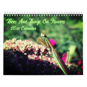 Calendrier Abeilles et insectes sur les fleurs de la nature