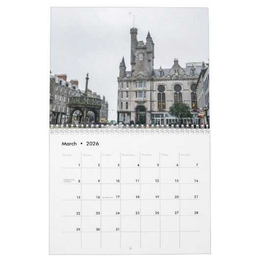 Calendrier Aberdeen 2026 (Mar 2026)