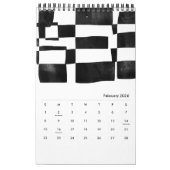 Calendrier Abstract Black and White Art Calendar (Feb 2026)