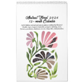 Calendrier Abstract Boho Botanical Nature 2026 12-month (Protection)