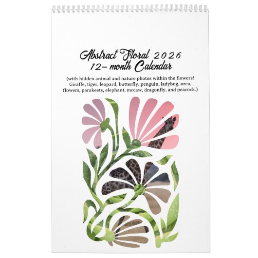 Calendrier Abstract Boho Botanical Nature 2026 12-month (Protection)