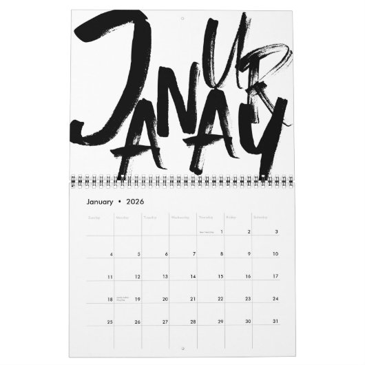 Calendrier Abstrait (Jan 2026)
