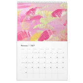 Calendrier Abstrait à Page Unique Brushstrokes (Feb 2027)