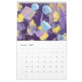 Calendrier Abstrait à Page Unique Brushstrokes (Jan 2027)