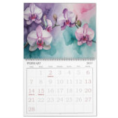 Calendrier Abstrait de Fleurs à l'Aquarelle (Feb 2027)