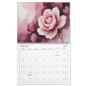 Calendrier Abstrait de Fleurs à l'Aquarelle (Jan 2027)