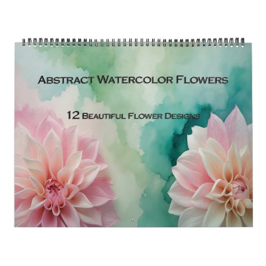 Calendrier Abstrait de Fleurs à l'Aquarelle (Protection)