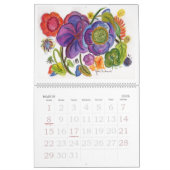 Calendrier abstrait de fleurs et d'orchidées (Mar 2026)