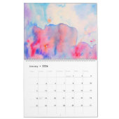 Calendrier abstrait de paysage d'aquarelle, grand (Jan 2026)