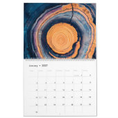Calendrier Abstrait des Cernes d'Arbre 2026 (Jan 2027)