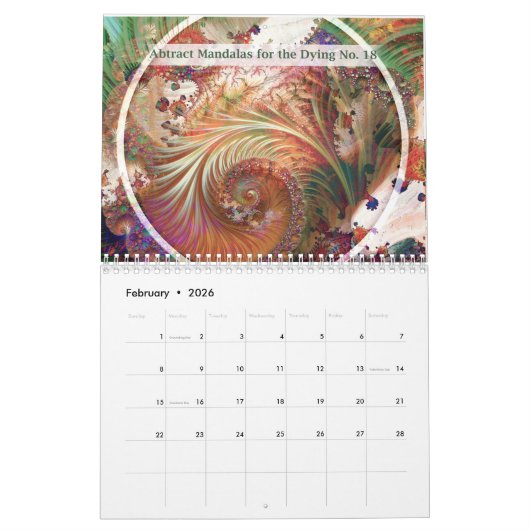 Calendrier Abstrait Mandalas Set 2 (Feb 2026)