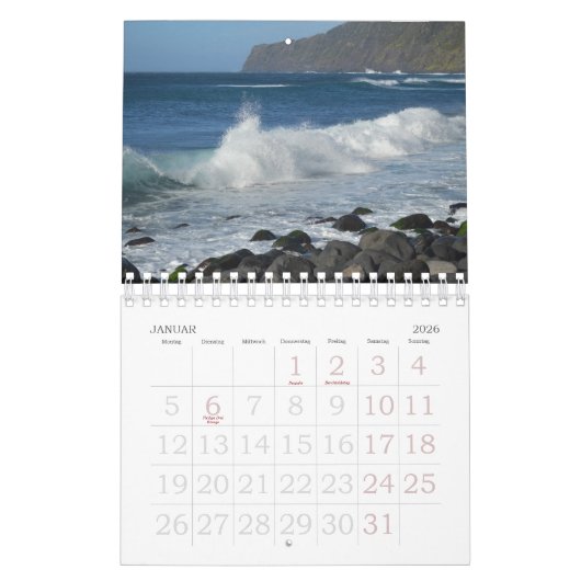 Calendrier Açores pour vacances (Jan 2026)