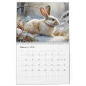 Calendrier Adorable lapins lapins Brown et blancs 2026 (Feb 2026)