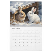 Calendrier Adorable lapins lapins Brown et blancs 2026 (Mar 2027)