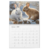 Calendrier Adorable lapins lapins Brown et blancs 2026 (Jan 2027)