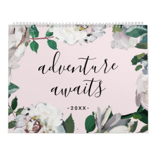 Calendrier Adventure Await Blush and White Floral Photo