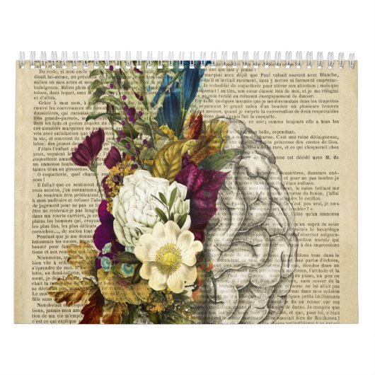 Calendrier affiche d'anatomie du cerveau floral médical (Protection)