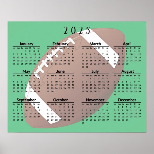 Calendrier Affiche Football 2025 (Devant)
