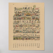 Calendrier Affiche Notes Heureuses Août 2022 Poste (Devant)