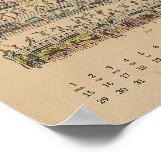 Calendrier Affiche Notes Heureuses Août 2022 Poste (Coin)