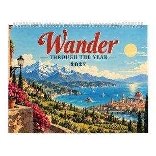 Calendrier Affiches de voyage vintage Destinations du monde