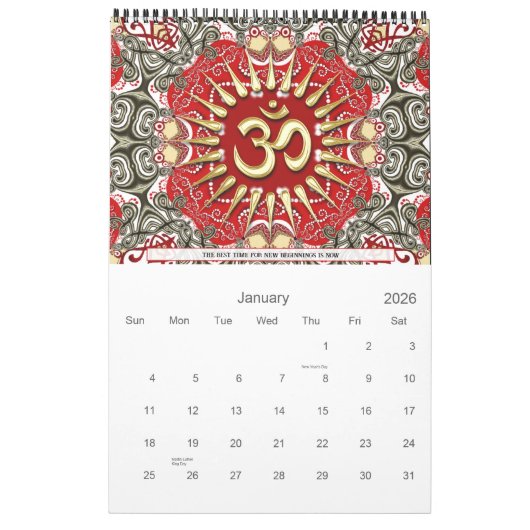 Calendrier Affirmations OM Artistry Calendar (Jan 2026)