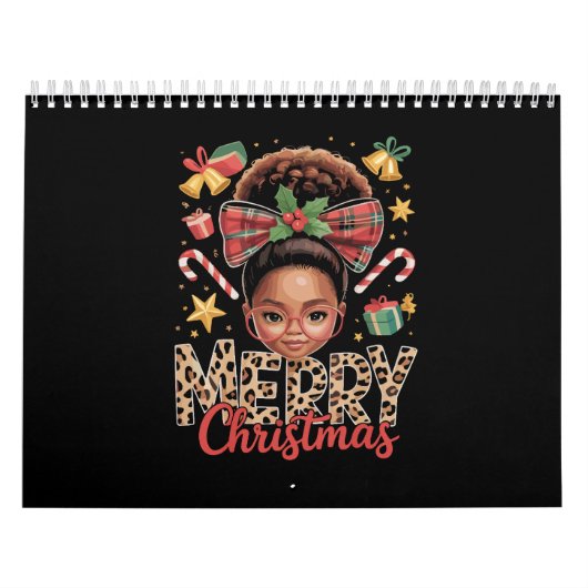 Calendrier African American Christmas Messy Bun Black Mom  (Protection)