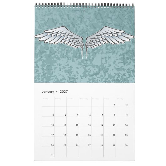 Calendrier ailes bleu-gris (Jan 2027)