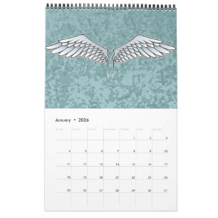 Calendrier ailes bleu-gris