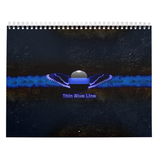 Calendrier Ailes de la ligne bleue mince de la police (Protection)