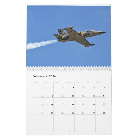 Calendrier Air Show Two Page MediumCalendar, blanc (Feb 2026)